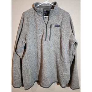 Patagonia Men's Pullover Sweater, Size 2XL, Gray, Zip Closure, Long Sleeve